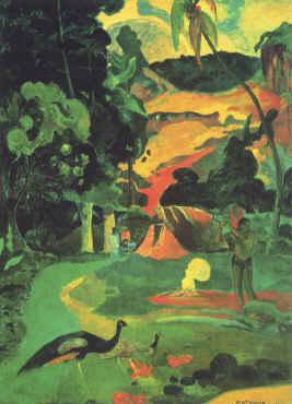 Paul Gauguin Landscape with Peacocks oil painting image